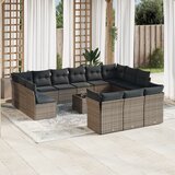  14-dijelni set vrtnih sofa od poliratana s jastucima sivi Siva | shoptok.hr