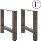  Noge kavne mizice naravno jeklo 2 kosa 50x(42-43) cm jeklo, (21828590) | Shoptok.si