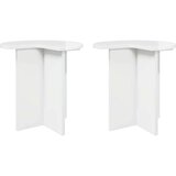  Bocni stol s pohranom 2 pcs Bijela visokog sjaja Ø 39 x 38 cm - Bijela visokog sjaja 2 | shoptok.hr