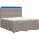  LED okvir za krevet s madracem Sivosmeđa 160 x 200 cm Tkanina | shoptok.hr