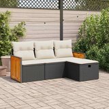  4-dijelni set vrtnih sofa od poliratana s jastucima crni | shoptok.hr