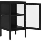  Komoda crna 38 x 35 x 70 cm od čelika i stakla | shoptok.hr