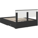  Konstrukcija postelje Črna 135 x 190 cm Konstruiran les, (5000103566) | Shoptok.si