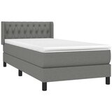  Krevet s oprugama i madracem tamnosivi 90x200 cm od tkanine | shoptok.hr