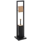Five držač toalet papira i wc četke 20X20X60CM metal/bambus crna | ePonuda.com