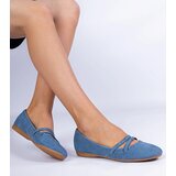 Gemre Blue women's ballet flats made of matte eco-leather Baronna | Shoptok.si