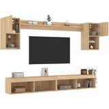  6-dijelni zidni TV elementi s LED svjetlima boja hrasta drveni - sonoma hrast 1 | shoptok.hr