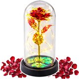 Eternal Rose In Glass Crystal Dome LED Lighting Red 21x11cm | Shoptok.si