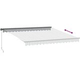 Tenda na ručno uvlačenje antracit i bijela 400 x 350 cm | shoptok.hr