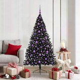  Umjetno predsvijetljeno božićno drvce Crna 180 cm PVC | shoptok.hr