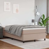  Box spring postelja z vzmetnico kapučino 120x200cm umetno usnje, (20725002) | Shoptok.si