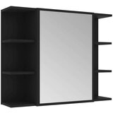  kopalniška omarica z ogledalom črna 80x20,5x64 cm iverna plošča, (20580095) | Shoptok.si