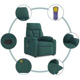 vidaXL Masažni naslanjač temno zeleno blago | Shoptok.si