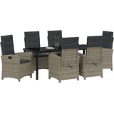  Set za vrtno objedovanje od 7 komada s jastučićima siva poli ratan | shoptok.hr