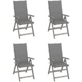 Maison Chic Vrtni stoli - Stol za vrt 4 kosi z blazinami trden akacijev les JS1631, (21878919) | Shoptok.si