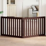 vidaXL Vrata za pse zložljiva 2 panela rjava 160 cm topolovina | Shoptok.si