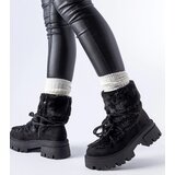Gemre Black ankle boots with decorative fur Frediano | Shoptok.si