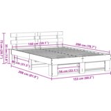  Krevetna konstrukcija s uzglavljem Voštano smeđa 150 x 200 cm | shoptok.hr