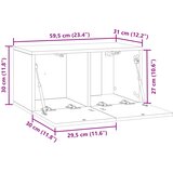  ormar za zid 59,5 x 31 x 30 cm Betonska siva | shoptok.hr