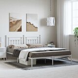  Metalni okvir za krevet s uzglavljem bijeli 183x213 cm | shoptok.hr
