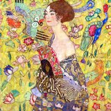 Fedkolor Reprodukcija slike Gustava Klimta - Lady With Fan veličine 70 x 70 cm Cijene