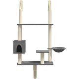  Zidna penjalica za mačke sa stupom za grebanje tamnosiva 153 cm | Eponuda.com