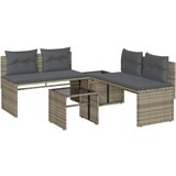 Maison Chic Seti vrtnega pohištva - Vrtna garnitura - Vrtni pohištvo set 4-delna z blazinami siv poli ratan, (21820496) | Shoptok.si