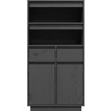 vidaXL Visoka komoda siva 60 x 40 x 116,5 cm od masivne borovine | shoptok.hr
