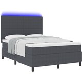vidaXL Box Spring Bed s vzmetnico & LED temno siva 140x200 cm kordura tkanina, (22080815) | Shoptok.si