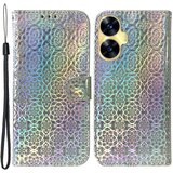 INORCO Za Realme C55 preklopno stojalo za telefon lupina PU usnjena denarnica torbica za telefon bleščeč pokrov s cvetličnim vzorcem, (22033025) Cene
