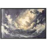  Plakat Epic Play of Light: The Sun Battling for Dominance Over the Clouds 60x40 Crni okvir | shoptok.hr
