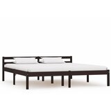 vidaXL Posteljni okvir temno rjav iz trdne borovine 160x200 cm Cene