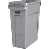 Rubbermaid Zbiralnik surovin/koš za odpadke SLIM JIM®, prostornina 60 l, s prezračevalnimi kanali, siva | Shoptok.si