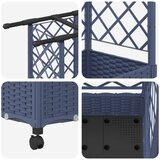  Povišeni krevet s mrežom i krovom Siva 124 x 40 x 127 cm PP - Siva 124 x 40 x 133 cm s ravnim krovom (3 bočna mreža) na kotačima | shoptok.hr