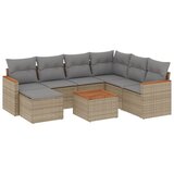  8-dijelni set vrtnih sofa s jastucima bež od poliratana | shoptok.hr