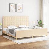  Okvir za krevet bez madraca krem 200x200 cm od tkanine | Eponuda.com