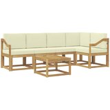 vidaXL Zunanja garnitura za sedenje z blazino 6 pcs Bela in krem, (5000282440) | Shoptok.si