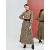 Koton Leopard Patterned Shirt Chiffon Long Sleeves Frilled Standing Collar | Shoptok.si