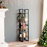 vidaXL knjižna omara 4-nadstropna rjava 40x30x140 cm trdna borovina | Shoptok.si