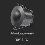 Senzor pokreta za spušteni plafon PIR 360° 500W/230V crni | Eponuda.com
