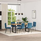  Blagovaonske stolice 6 kom plave baršunaste | shoptok.hr