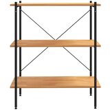 vidaXL police s 3 razine crne i boja hrasta 80 x 40 x 92 cm | shoptok.hr