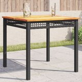  Vrtni stol crni 80 x 80 x 75 cm od poliratana i drva bagrema | shoptok.hr