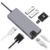 Telempire Adapter Type C na RJ45 LAN HDMI VGA 2xUSB 3.0 PD SD microSD 8u1 JWD/TC32 | ePonuda.com