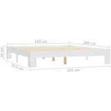  Posteljni okvir bel iz trdne borovine 160x200 cm, (20606470) | Shoptok.si