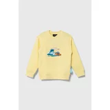 Emporio Armani Otroški bombažen pulover x The Smurfs rumena barva