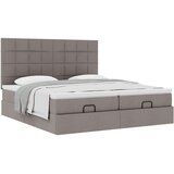 vidaXL Otomanski posteljni okvir z vzmetnicami taupe 200x200 cm blago | Shoptok.si