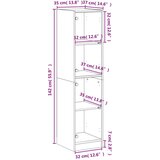 vidaXL Visoka komoda sa staklenim vratima boja hrasta 35 x 37 x 142 cm | shoptok.hr