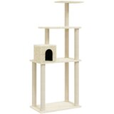 vidaXL penjalica za mačke sa stupovima za grebanje krem 147 cm | shoptok.hr