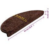  Prostirke za stepenice 15 kom 65x21x4 cm Smeđe poluokrugle velike | Shoptok.si